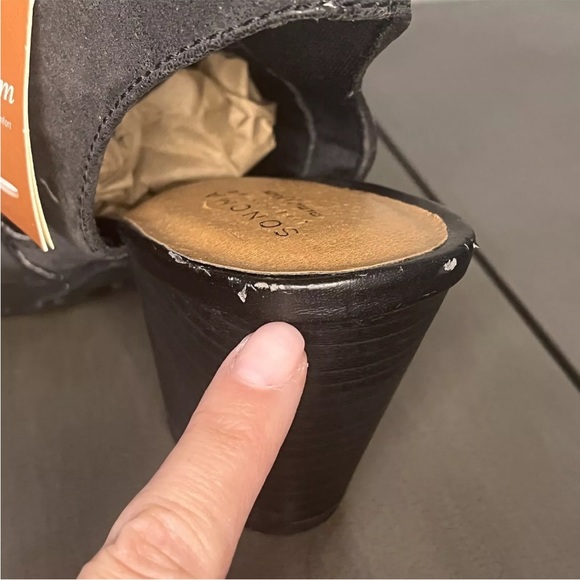 Sonoma stacked heel open toe lug sole booties women’s size 9.5 new with flaw - Picture 7 of 8